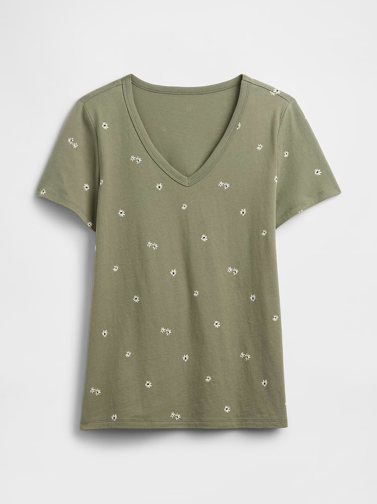 Image 5 of 5, Favorite Print V-Neck T-Shirt