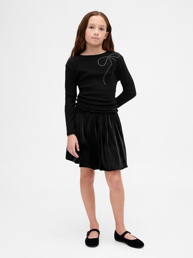 Image number 1 showing, Kids Velour Bubble Skirt