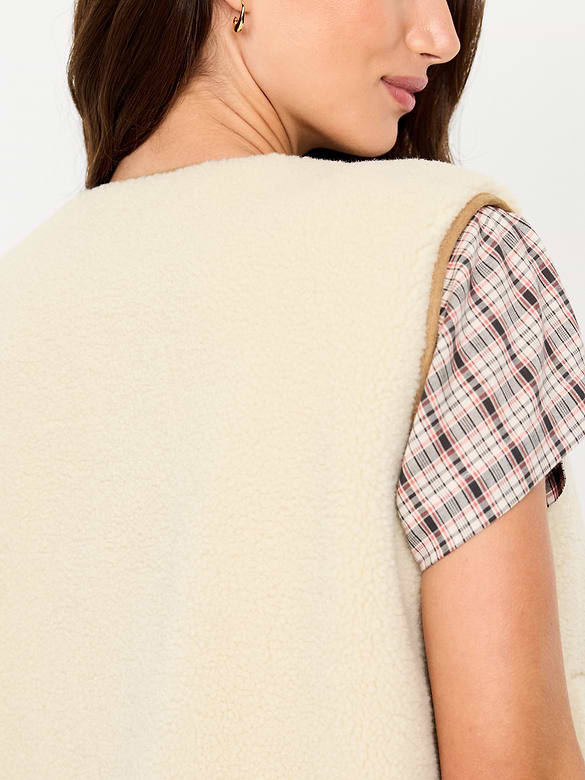 Tie-Front Sherpa Vest