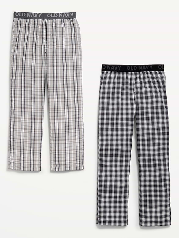 Printed Poplin Straight-Leg Pajama Pants 2-Pack for Boys