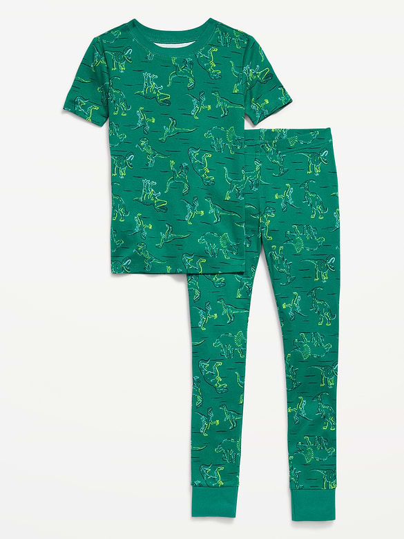 Gender-Neutral Snug-Fit Graphic Pajama Set for Kids
