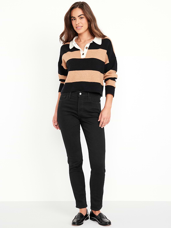High-Waisted Slim Jeans