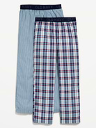 Image number 1 showing, Printed Poplin Straight-Leg Pajama Pants 2-Pack for Boys