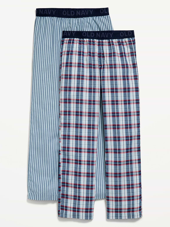 Printed Poplin Straight-Leg Pajama Pants 2-Pack for Boys