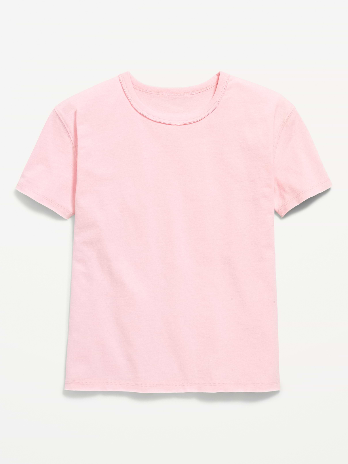 Image number 1 showing, Oversized Short-Sleeve Raw-Edge T-Shirt for Girls
