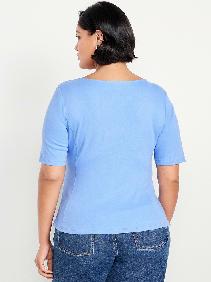 Image number 8 showing, Square-Neck Peplum Top