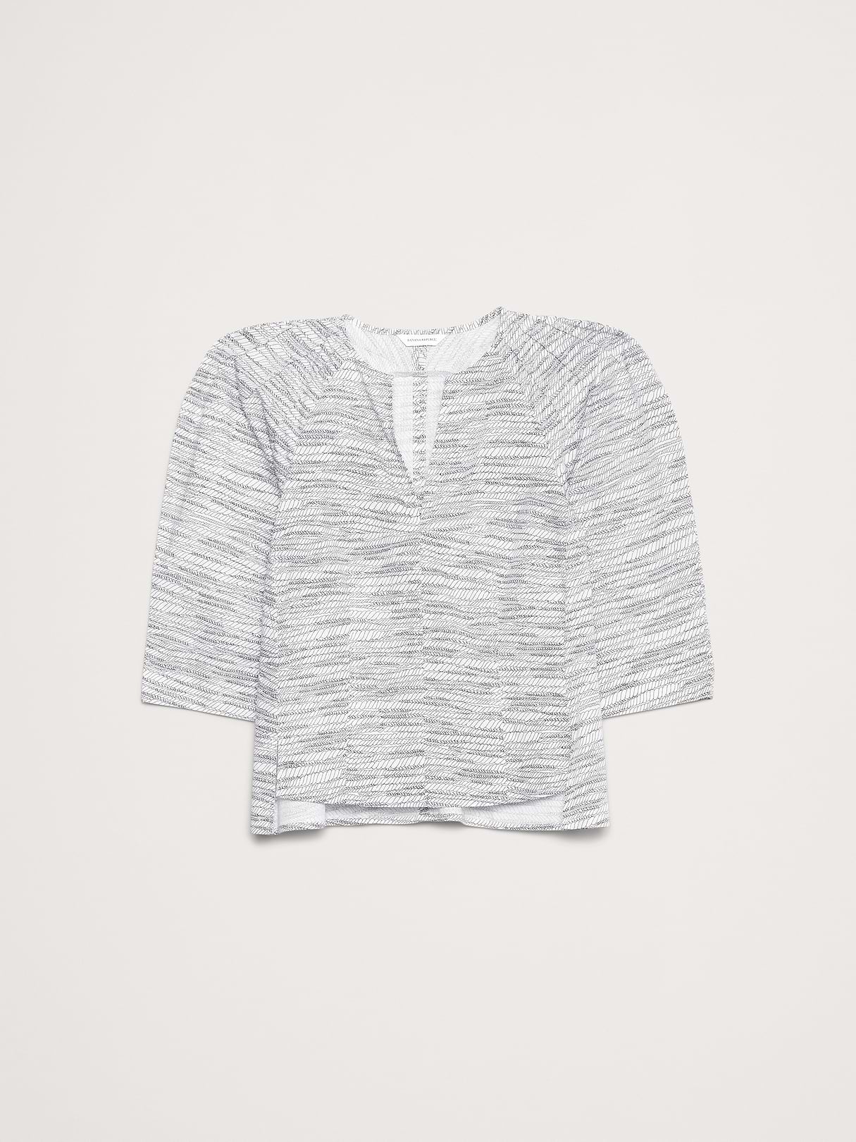 Stretch-Cotton Volume-Sleeve Top | Banana Republic