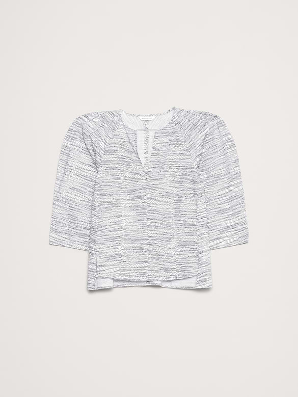 Stretch-Cotton Volume-Sleeve Top