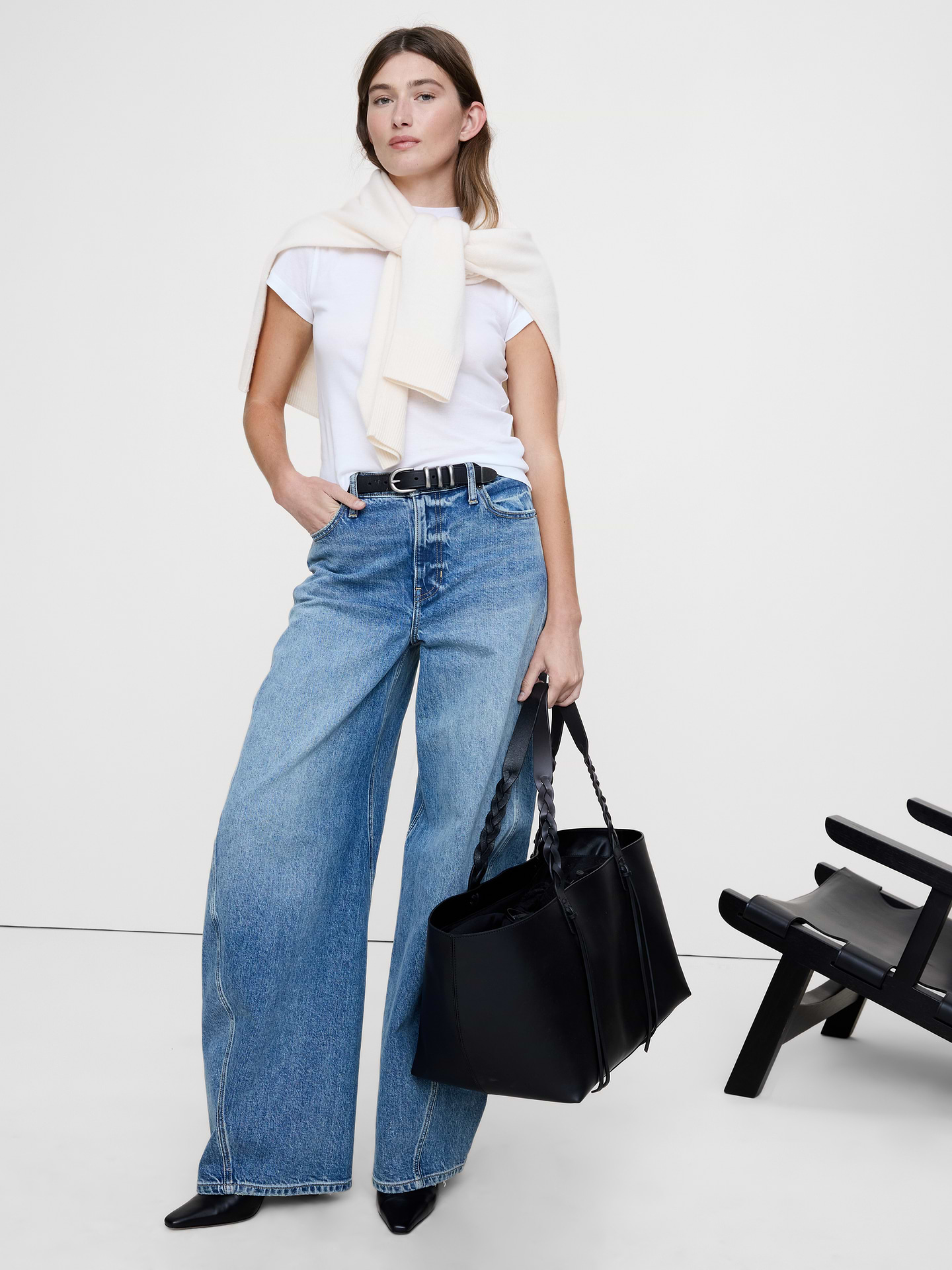 Image number 3 showing, Airy Cotton Mock-Neck T-Shirt
