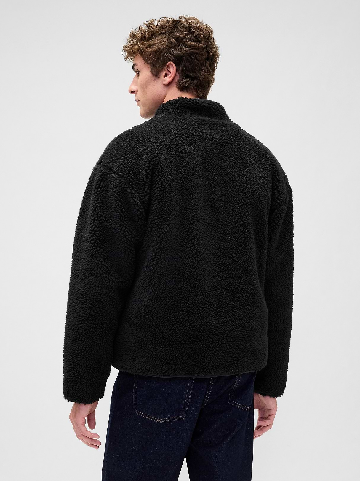 Recycled Sherpa Oversized Logo Zip Jacket | Gap