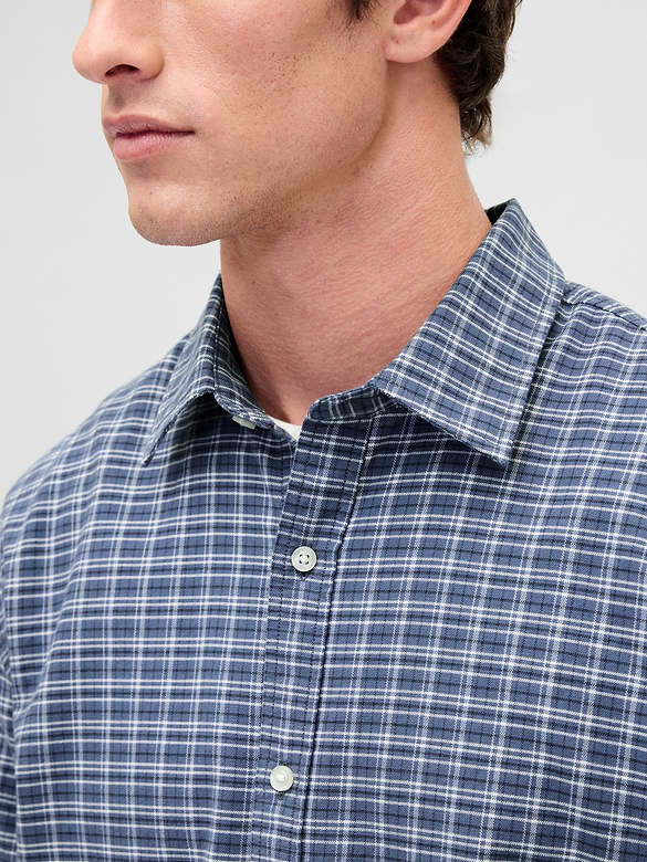 Relaxed Crop Straight-Hem Oxford Shirt