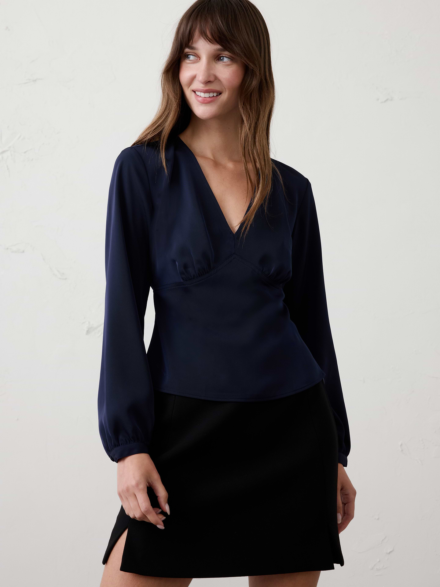 Image number 1 showing, Silky V-Neck Top