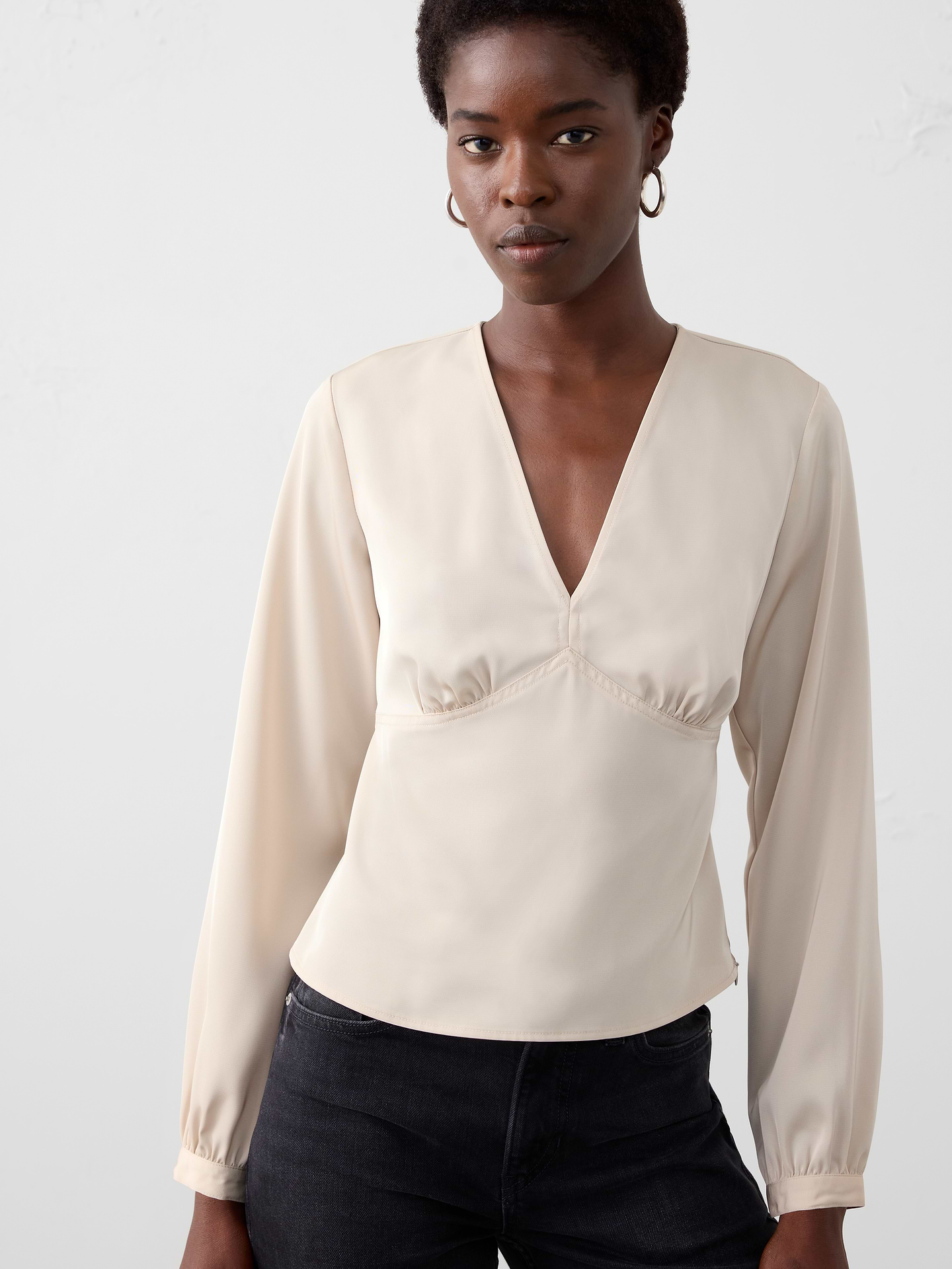Image number 1 showing, Silky V-Neck Top