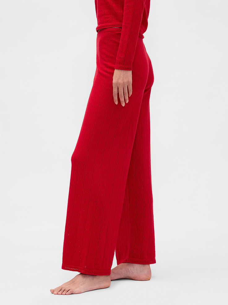 Image number 3 showing, Lightweight CashSoft Pointelle Heart PJ Pants