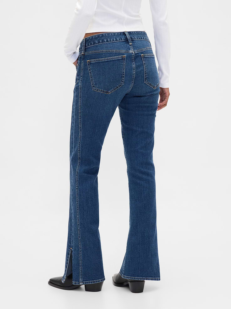 Image number 4 showing, Low Rise Long & Lean Seamed Split-Hem Jeans