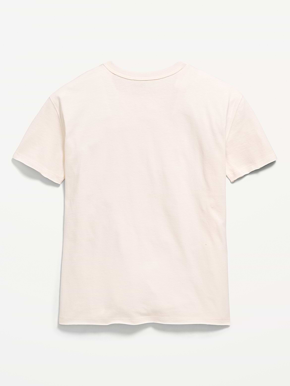 Oversized Short-Sleeve Raw-Edge T-Shirt for Girls