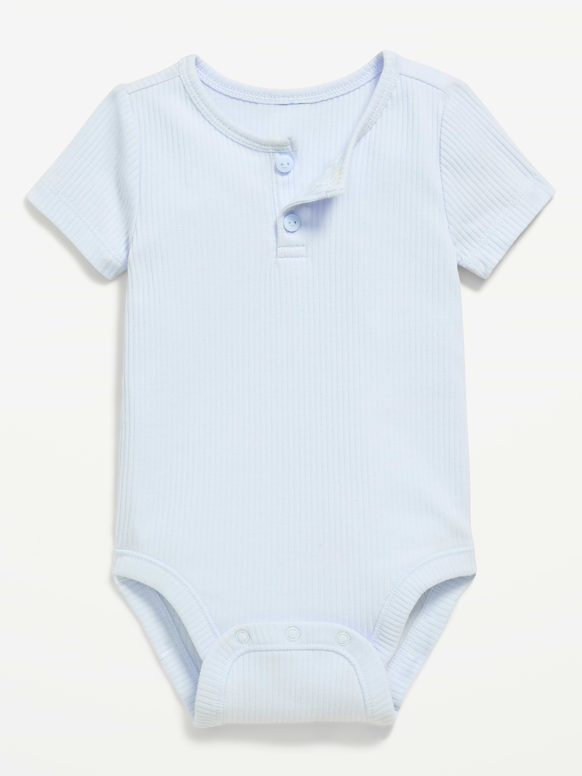 Short-Sleeve Henley Ribbed Bodysuit for Baby