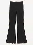 Image number 2 showing, High-Waisted Ribbed Flared Leggings for Girls