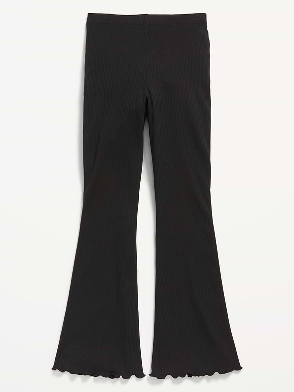High-Waisted Ribbed Flared Leggings for Girls