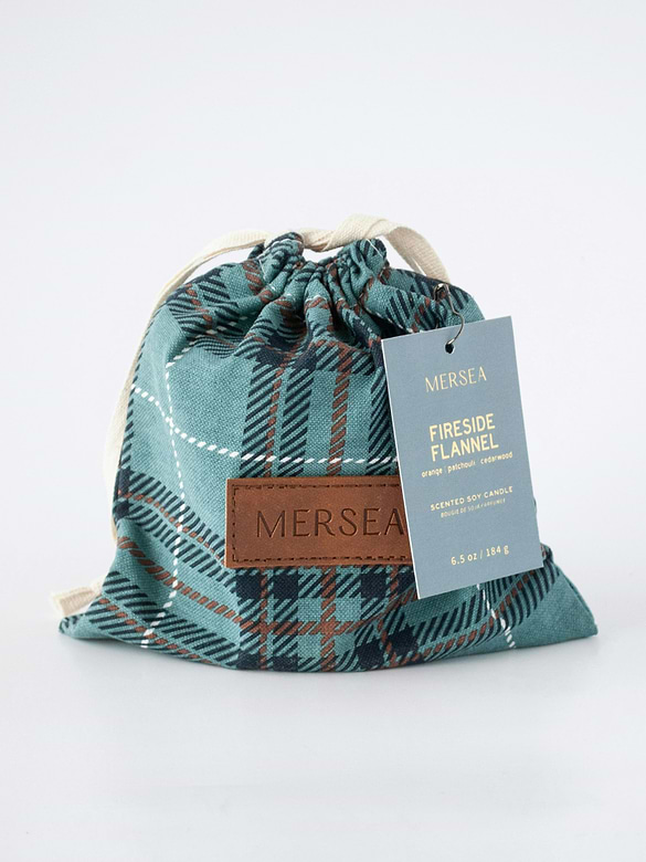 Mersea Fireside Flannel Plaid Bagged Candle