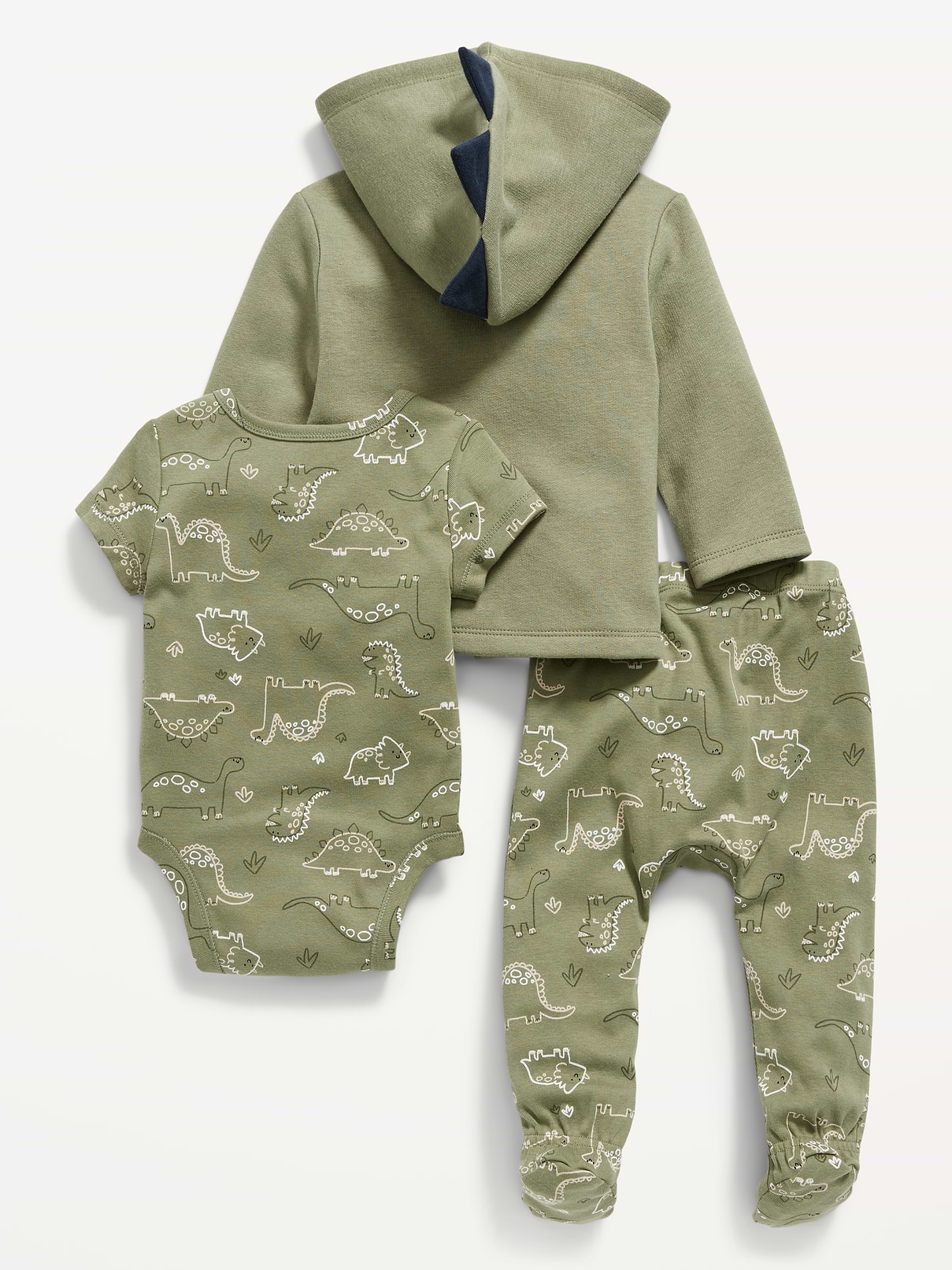 Image number 3 showing, Unisex 3-Piece Dino-Print Layette Set for Baby