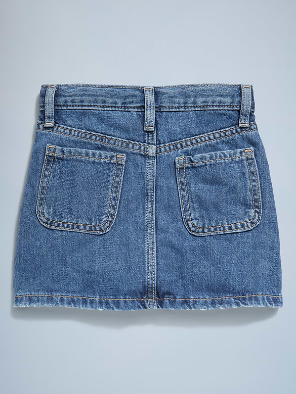 High-Waisted Button-Front Jean Skirt for Toddler Girls
