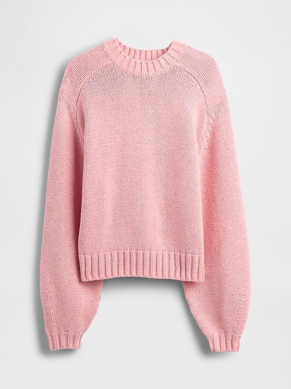 Cotton-Blend Relaxed Crewneck Sweater