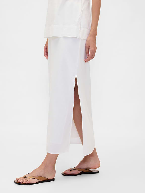 Linen-Blend Maxi Skirt