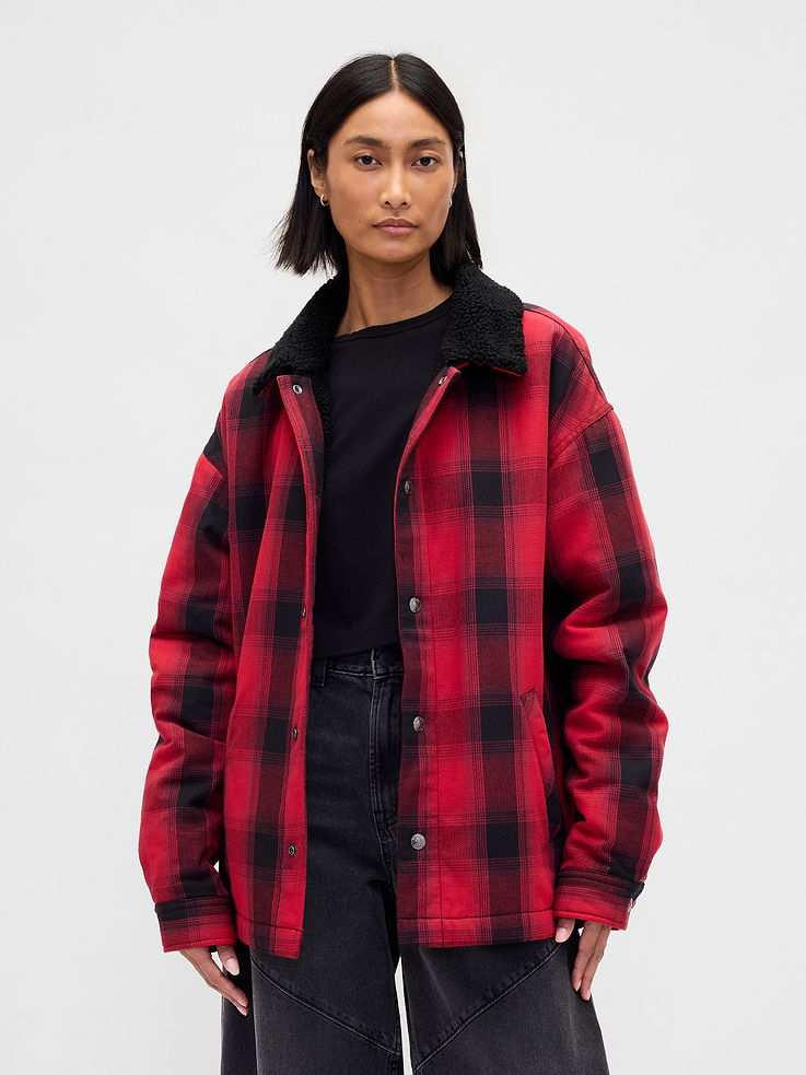 Image number 2 showing, Stranger Things Adult Sherpa-Lined Shirt Jacket