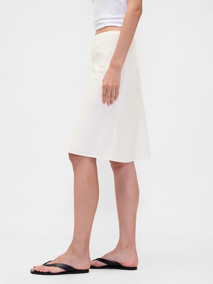 Image number 3 showing, Linen-Blend Bias-Cut Skirt