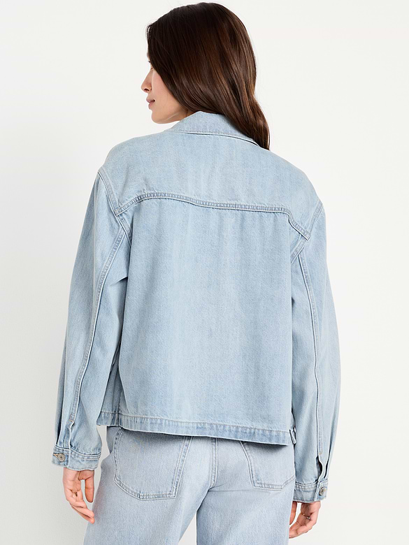 Cropped Denim Chore Jacket