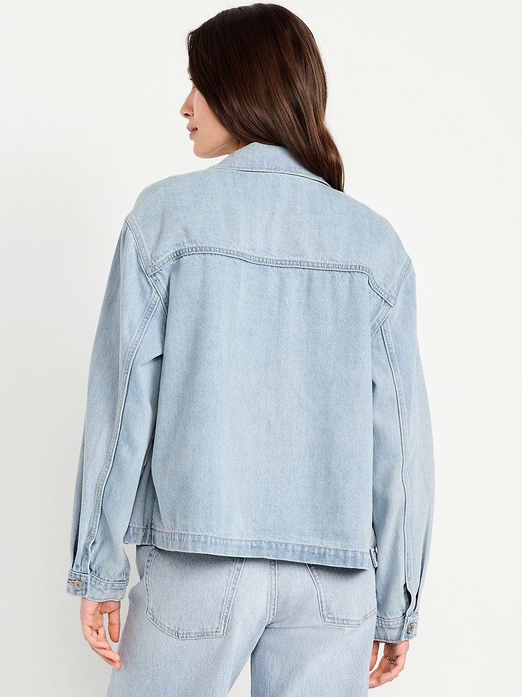 Image number 2 showing, Cropped Denim Chore Jacket