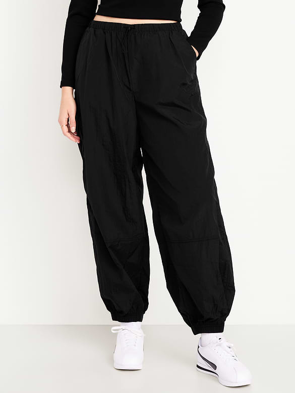 Pull-On Windbreaker Parachute Pants