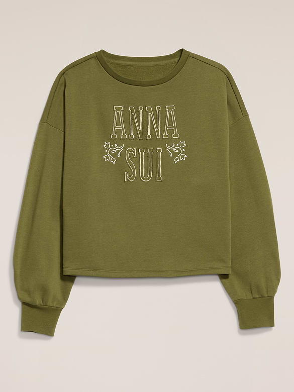 Chandail ras du cou en molleton à imprimé Old Navy x Anna Sui