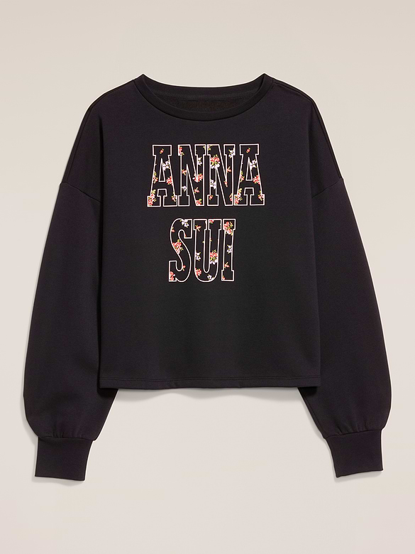 Old Navy x Anna Sui Crew Neck Graphic Fleece Sweatshirt