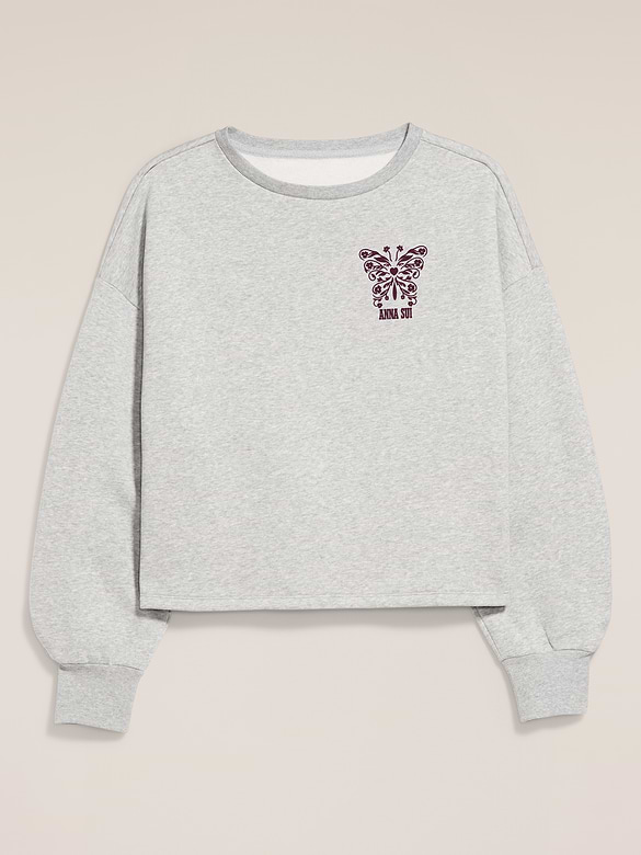 Chandail ras du cou en molleton à imprimé Old Navy x Anna Sui