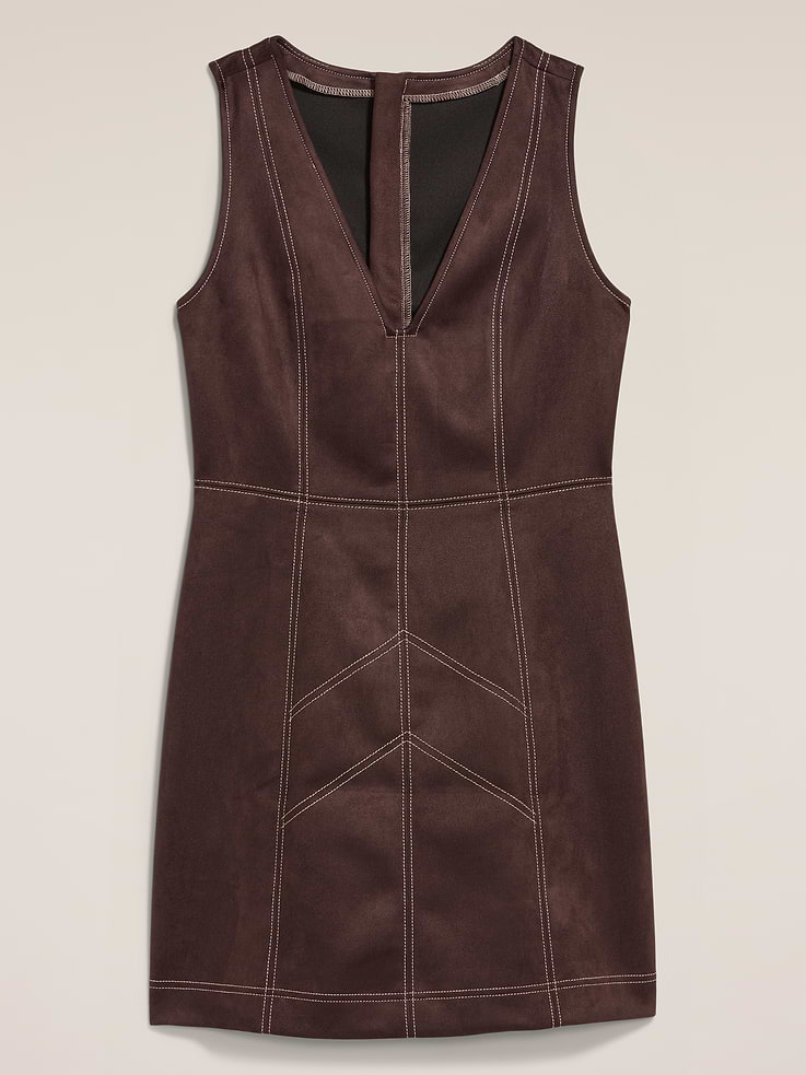 Image 4 de 4, Robe courte en suède végane Old Navy x Anna Sui