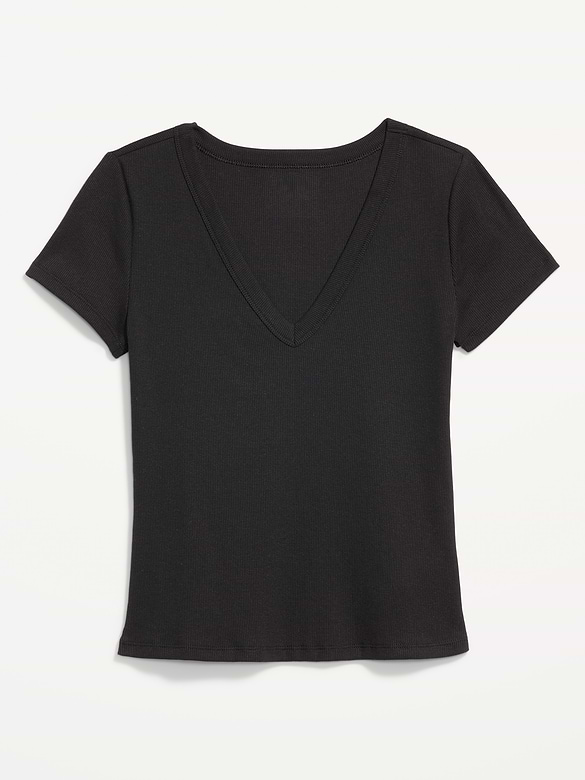 Snug V-Neck Crop T-Shirt