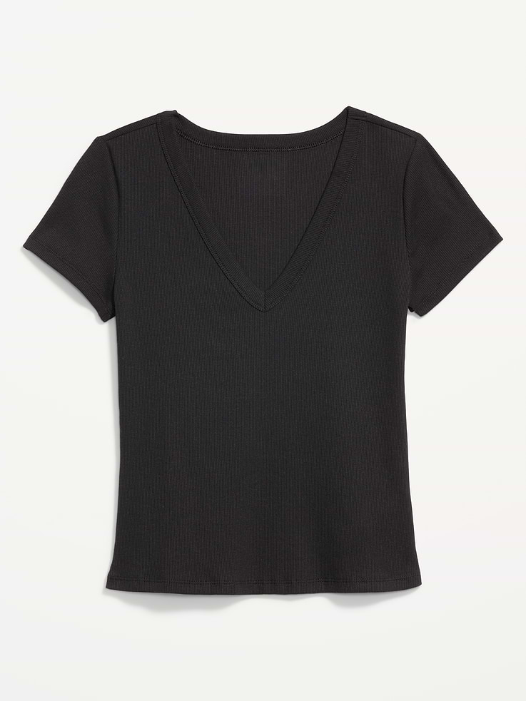 Image number 4 showing, Snug V-Neck Crop T-Shirt