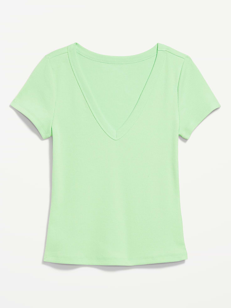 Image number 4 showing, Snug V-Neck Crop T-Shirt