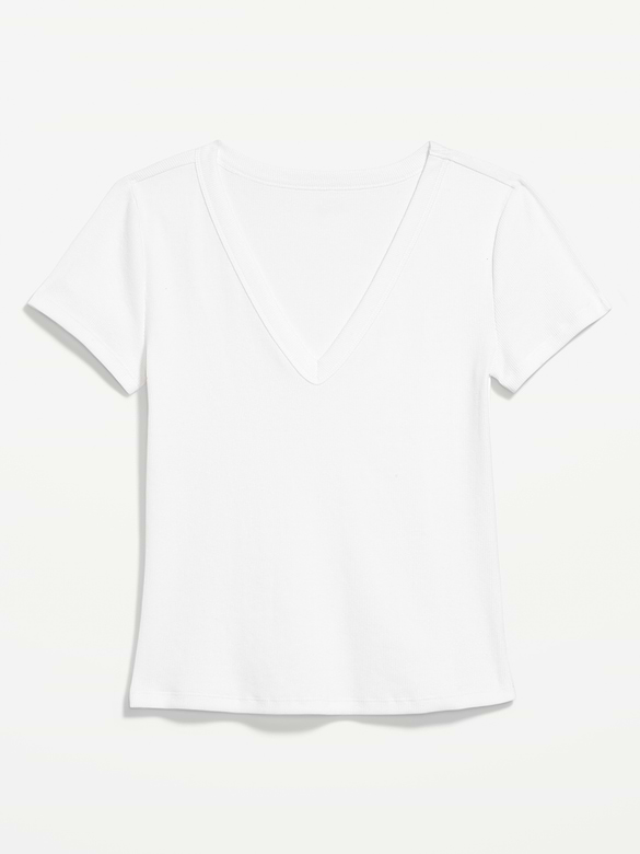 Snug V-Neck Crop T-Shirt
