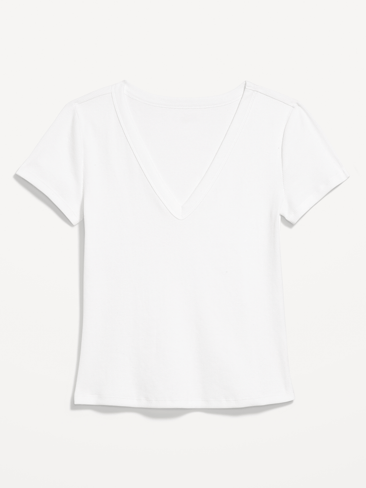 Image number 4 showing, Snug V-Neck Crop T-Shirt