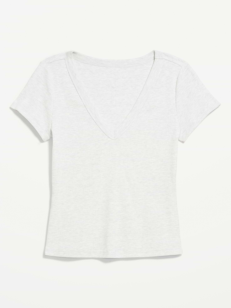 Image number 4 showing, Snug V-Neck Crop T-Shirt