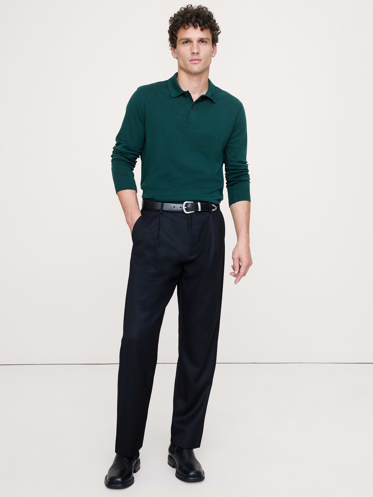 Banana Republic Men’s Luxury-Touch Long-Sleeve Polo .79