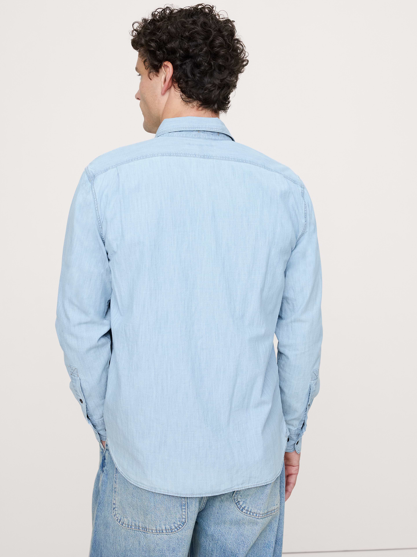 Image number 2 showing, Standard-Fit Chambray Shirt