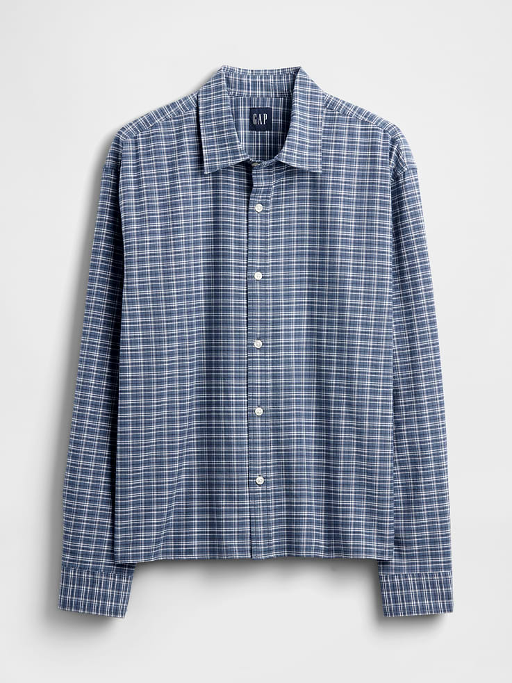 Image number 5 showing, Relaxed Crop Straight-Hem Oxford Shirt
