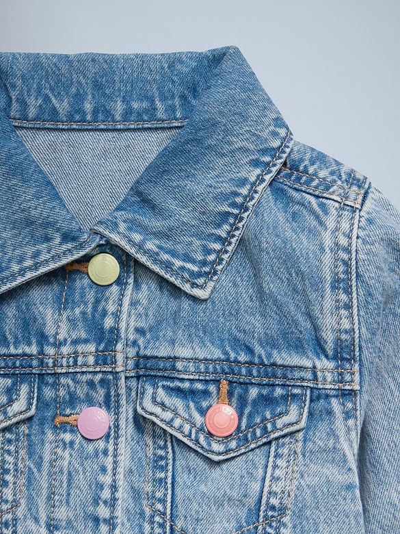 Veste camionneur courte en denim pour toute-petite