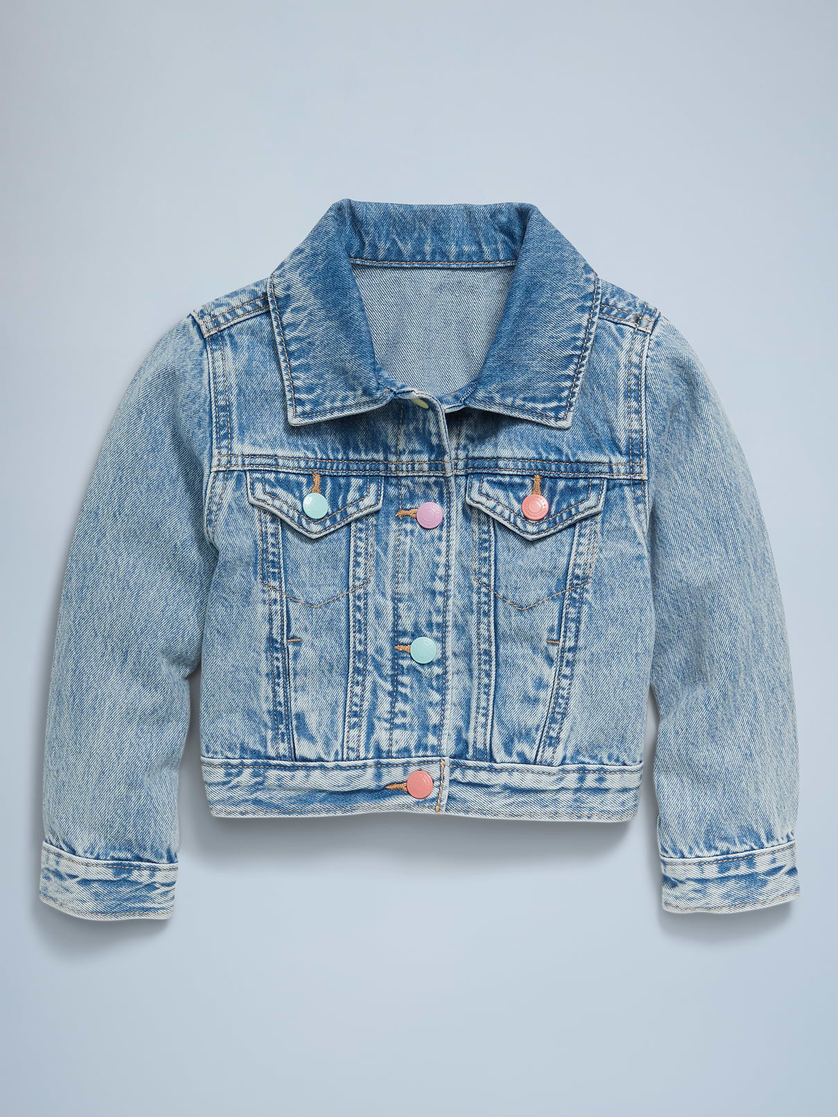 Image number 2 showing, Cropped Trucker Denim Jacket for Toddler Girls