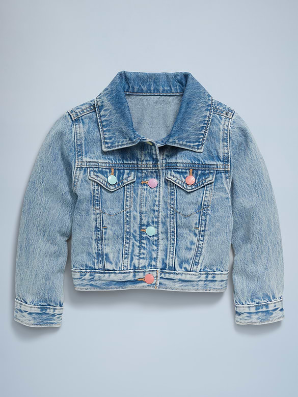Veste camionneur courte en denim pour toute-petite