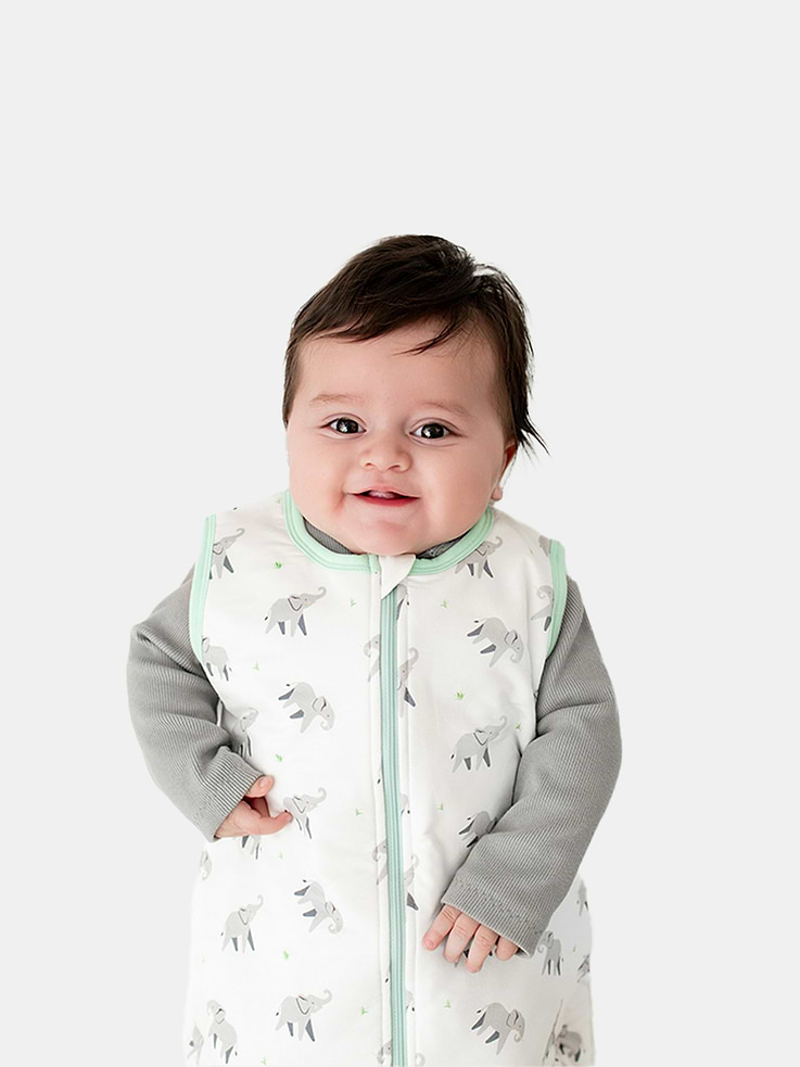 Image 3 of 3, Bamboo Little Elephant Sleep Sack 0 to 12 Months